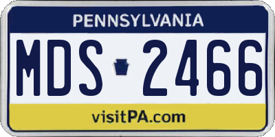PA license plate MDS2466