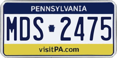 PA license plate MDS2475