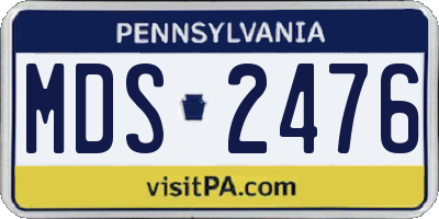 PA license plate MDS2476