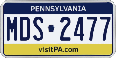 PA license plate MDS2477
