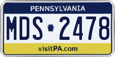 PA license plate MDS2478