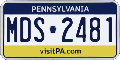 PA license plate MDS2481