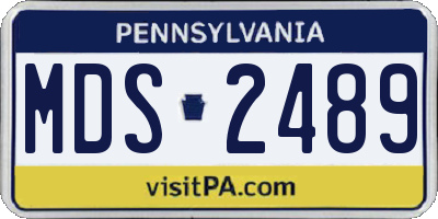 PA license plate MDS2489