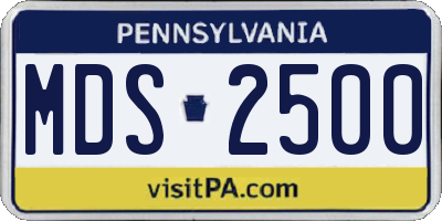 PA license plate MDS2500