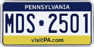 PA license plate MDS2501