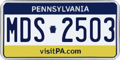 PA license plate MDS2503