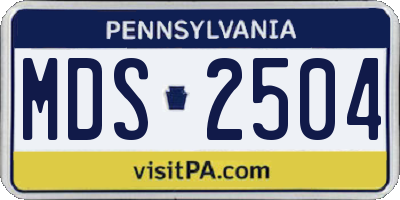 PA license plate MDS2504