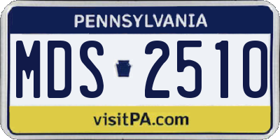 PA license plate MDS2510