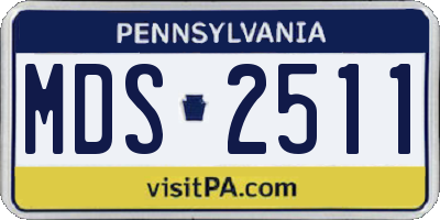 PA license plate MDS2511