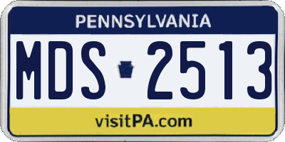 PA license plate MDS2513
