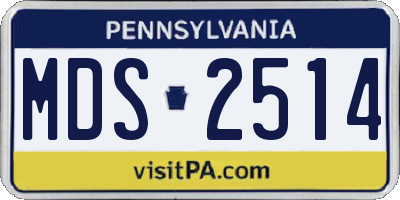 PA license plate MDS2514