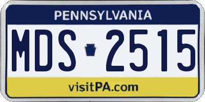 PA license plate MDS2515