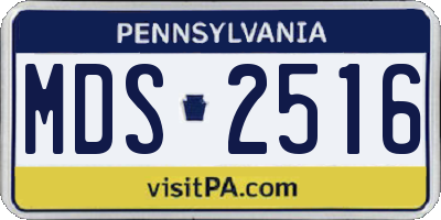 PA license plate MDS2516