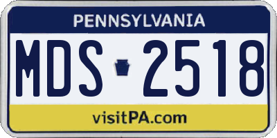 PA license plate MDS2518