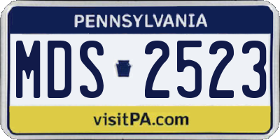 PA license plate MDS2523