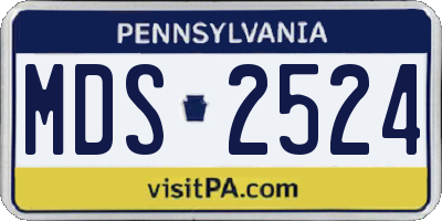 PA license plate MDS2524
