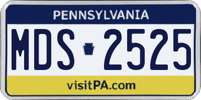 PA license plate MDS2525