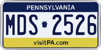 PA license plate MDS2526