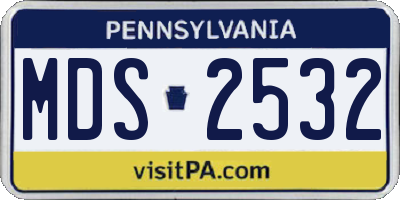 PA license plate MDS2532