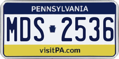 PA license plate MDS2536