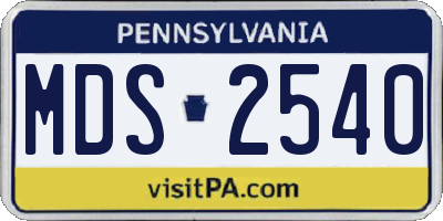 PA license plate MDS2540