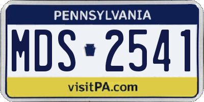 PA license plate MDS2541