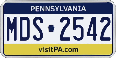 PA license plate MDS2542