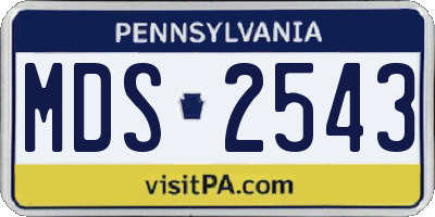 PA license plate MDS2543