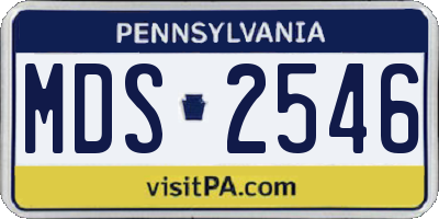 PA license plate MDS2546