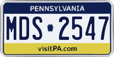 PA license plate MDS2547