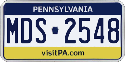 PA license plate MDS2548