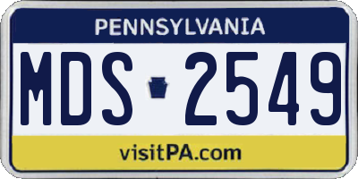 PA license plate MDS2549