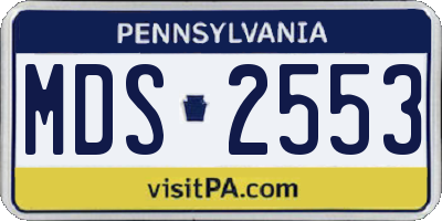 PA license plate MDS2553