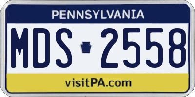 PA license plate MDS2558