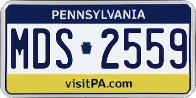 PA license plate MDS2559