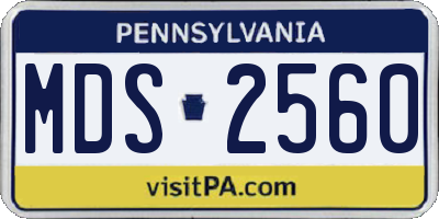 PA license plate MDS2560