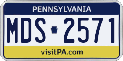 PA license plate MDS2571