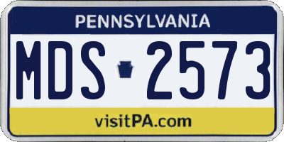 PA license plate MDS2573
