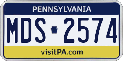 PA license plate MDS2574