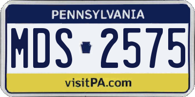 PA license plate MDS2575