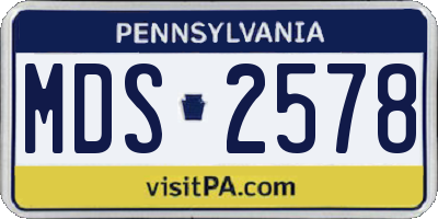 PA license plate MDS2578