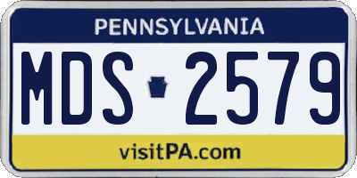 PA license plate MDS2579