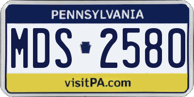 PA license plate MDS2580