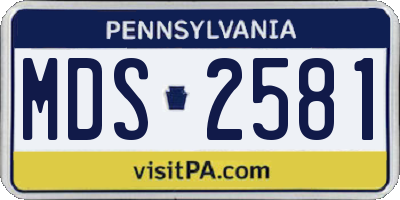 PA license plate MDS2581