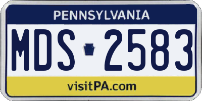 PA license plate MDS2583