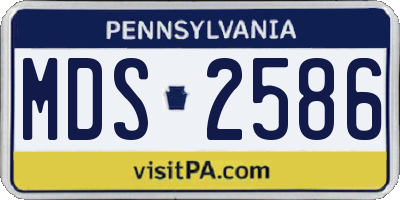PA license plate MDS2586