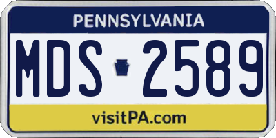 PA license plate MDS2589