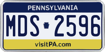 PA license plate MDS2596