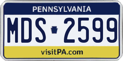 PA license plate MDS2599
