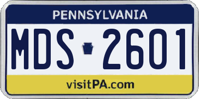 PA license plate MDS2601